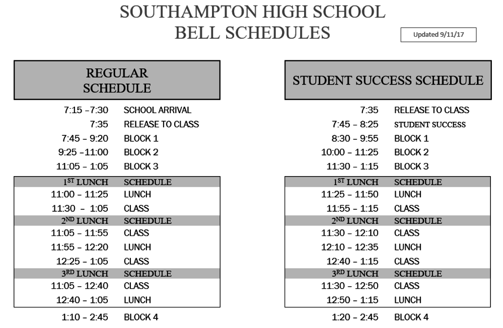 Bell Schedule / Bell Schedule